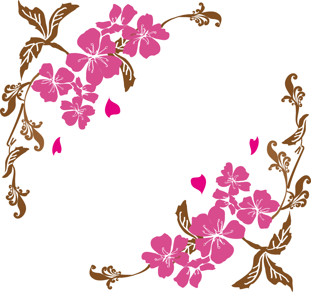 桜 春の枠イラスト(囲む)39765に写真・文字を入れる