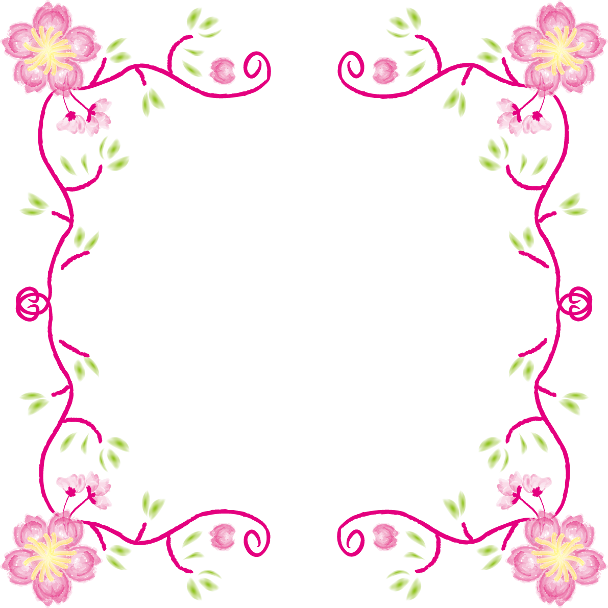 桜 春の枠イラスト(囲むパステルアート)39769に写真・文字を入れる