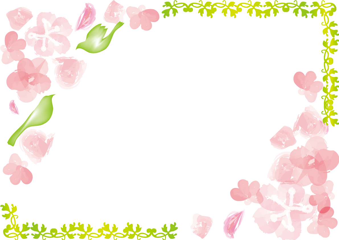 桜 春の枠イラスト(鳥と手書き風で囲む)39789に写真・文字を入れる