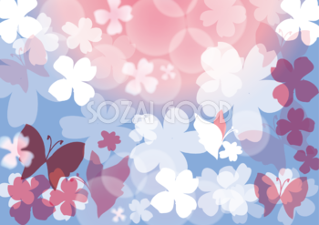 桜 イラスト 春の背景(おしゃれ柄模様)39801