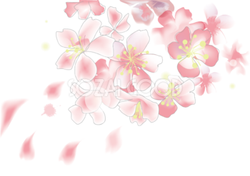 桜 春の背景イラスト 花びら(キレイ系アート)39841
