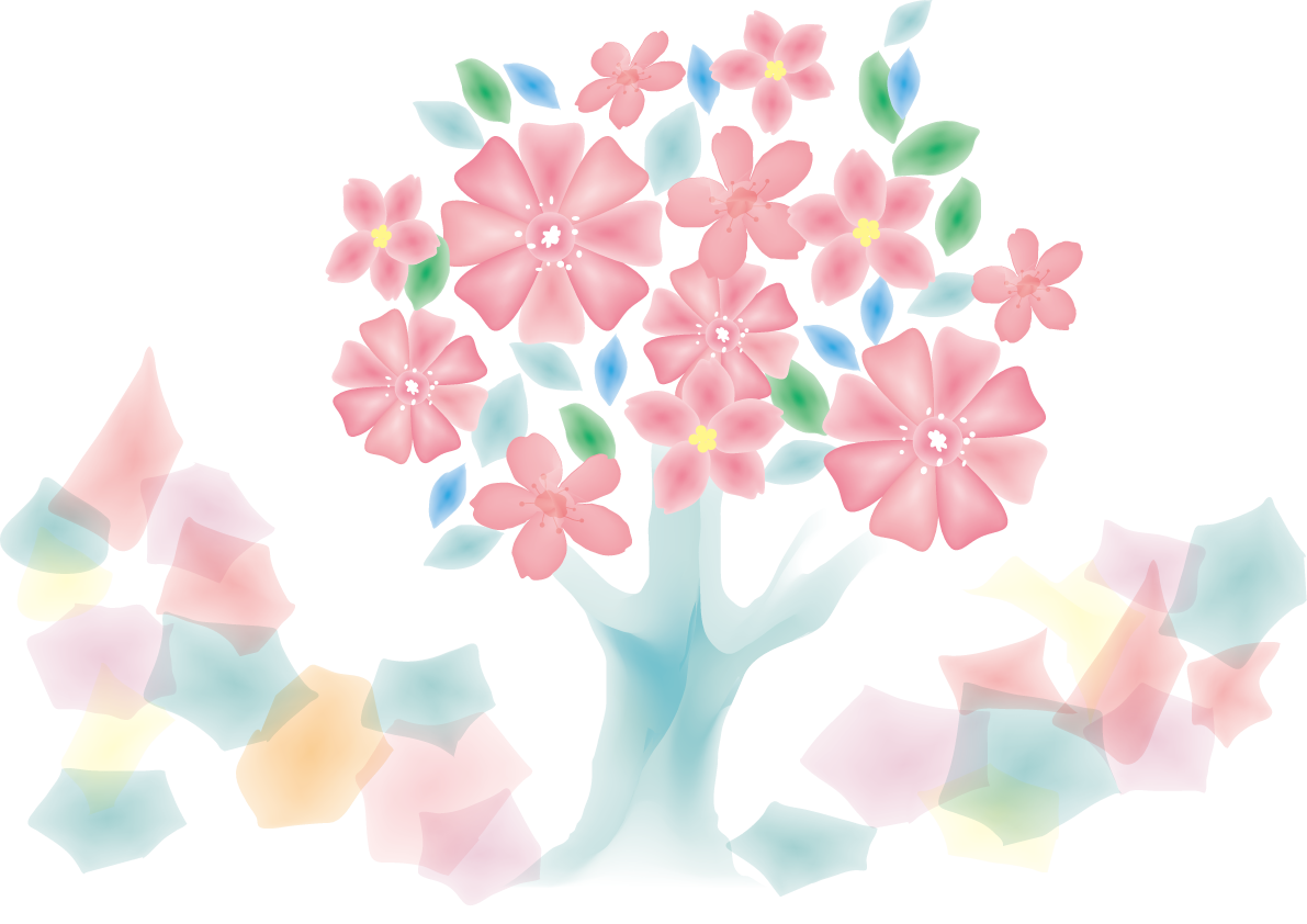 桜 春の背景イラスト(カラフルアート)39865に写真・文字を入れる