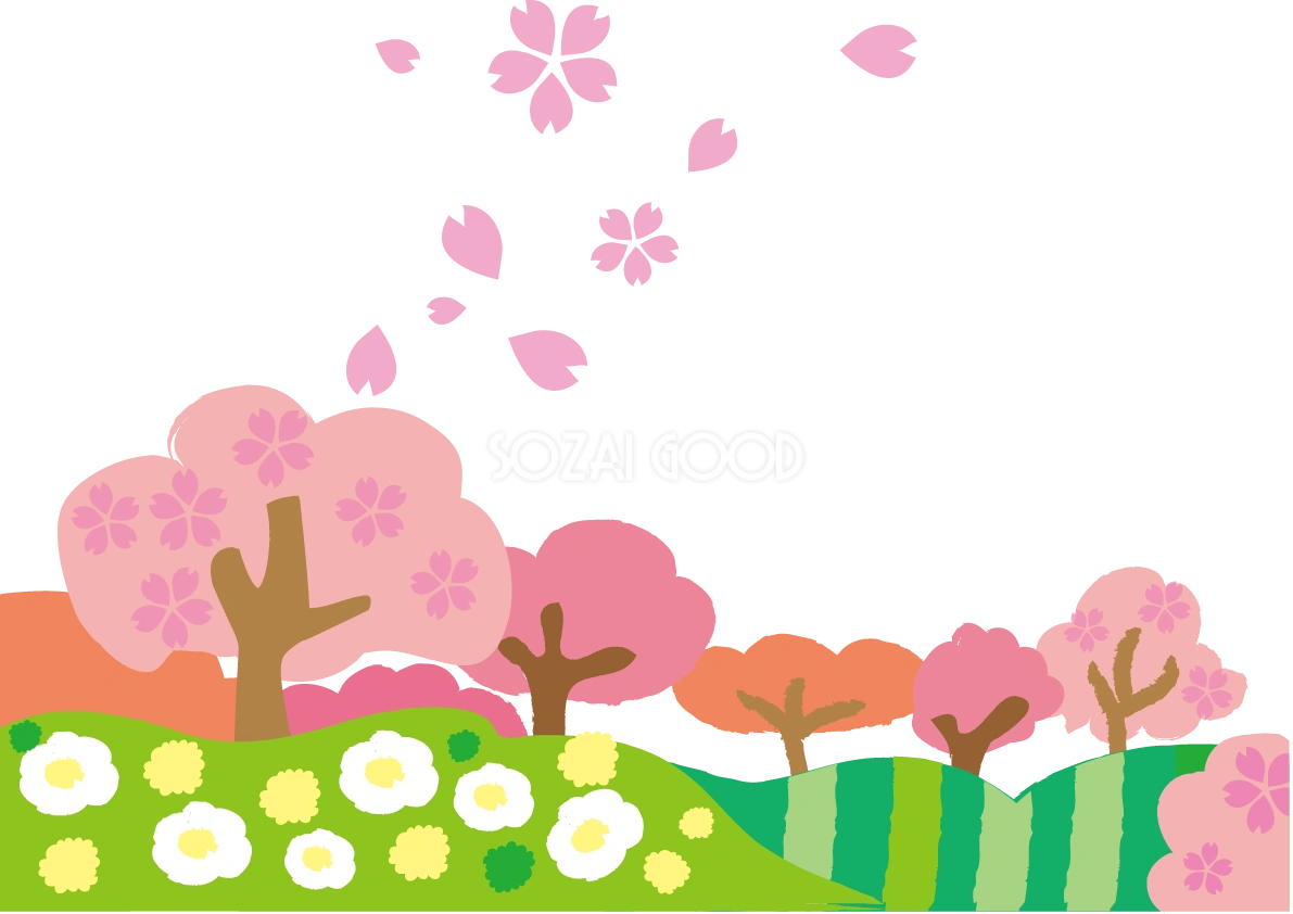 桜 春の背景イラスト(ポップで可愛い)39869
