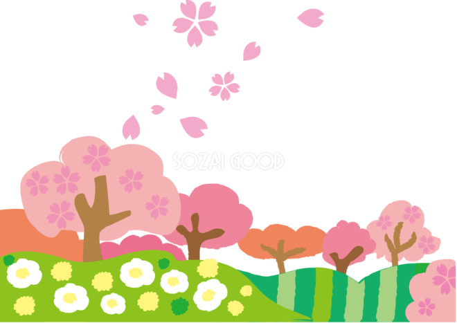 桜 春の背景イラスト ポップで可愛い 素材good