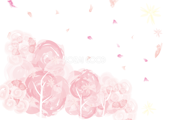 桜 春の背景イラスト 水彩画風 39889 素材good