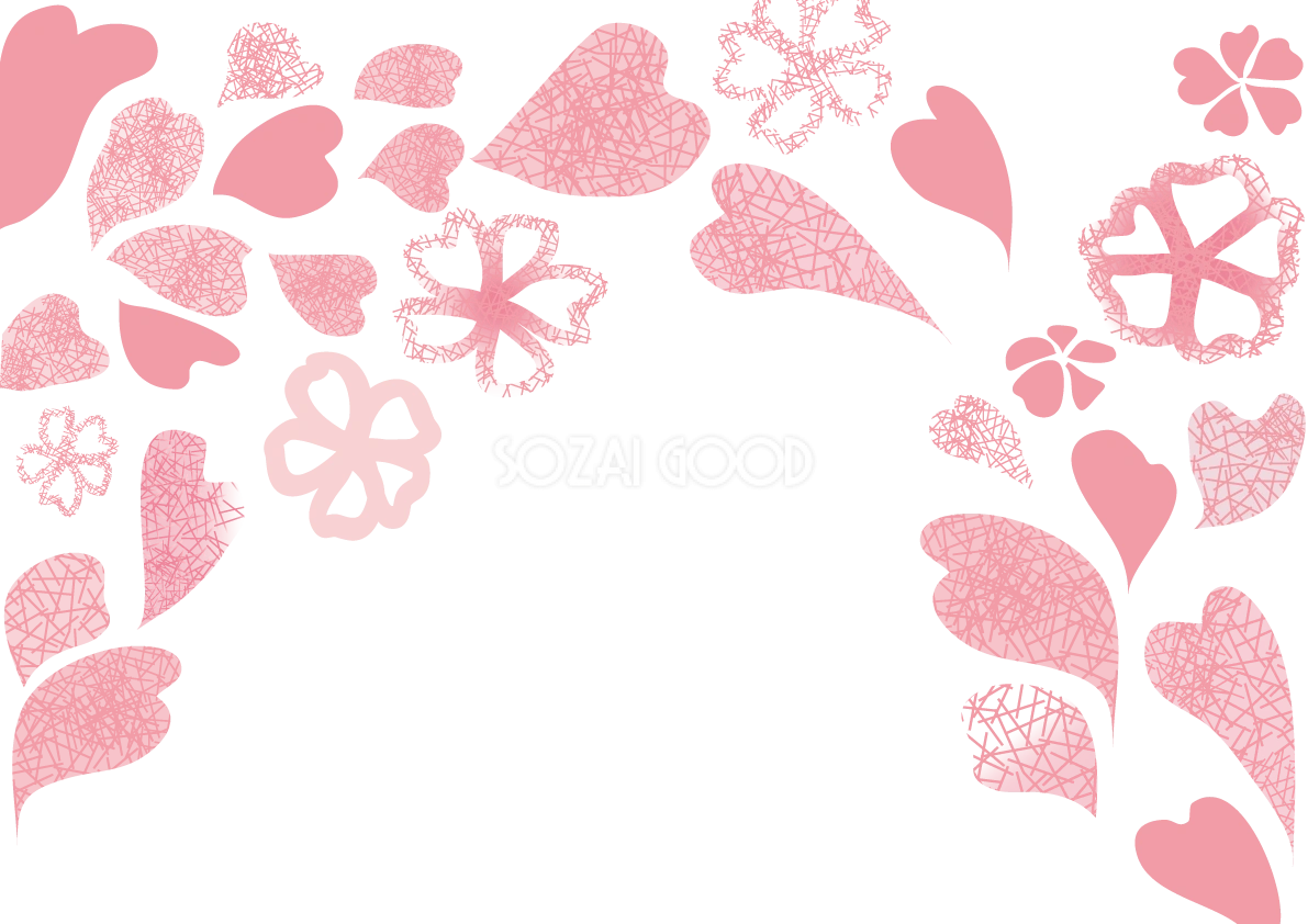 桜 春の背景イラスト 花びら(線画アレンジ)39909