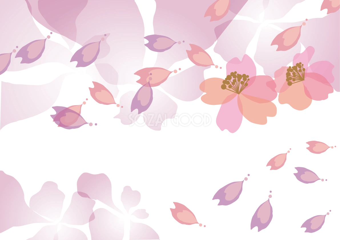 桜 春の背景イラスト 花びら(大人おしゃれ)39913