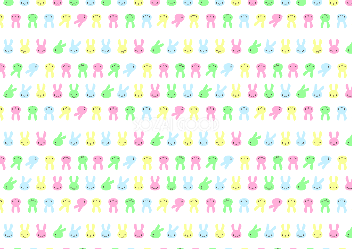 うさぎ柄-かわいい無料背景イラスト40150