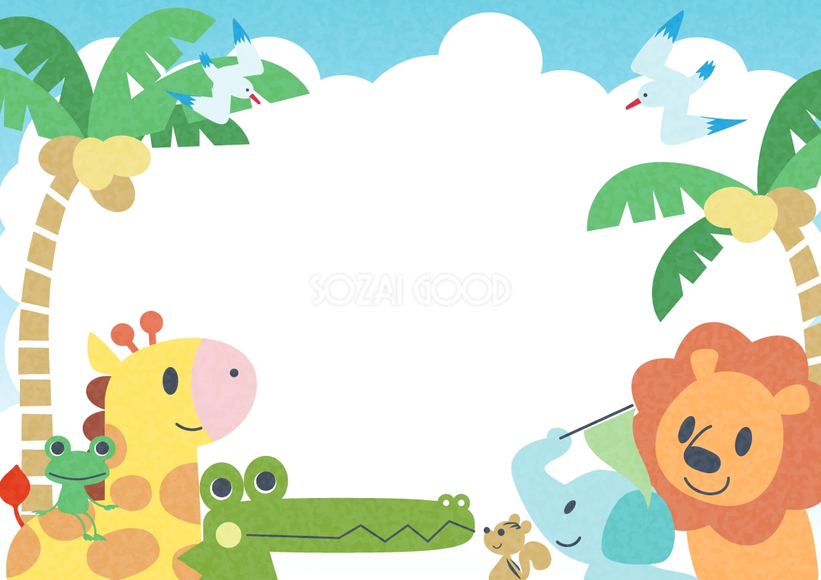 動物-かわいい無料背景イラスト40250
