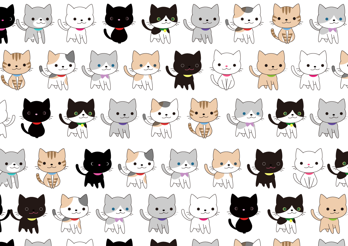 猫の柄-かわいい無料背景イラスト40275に写真・文字を入れる