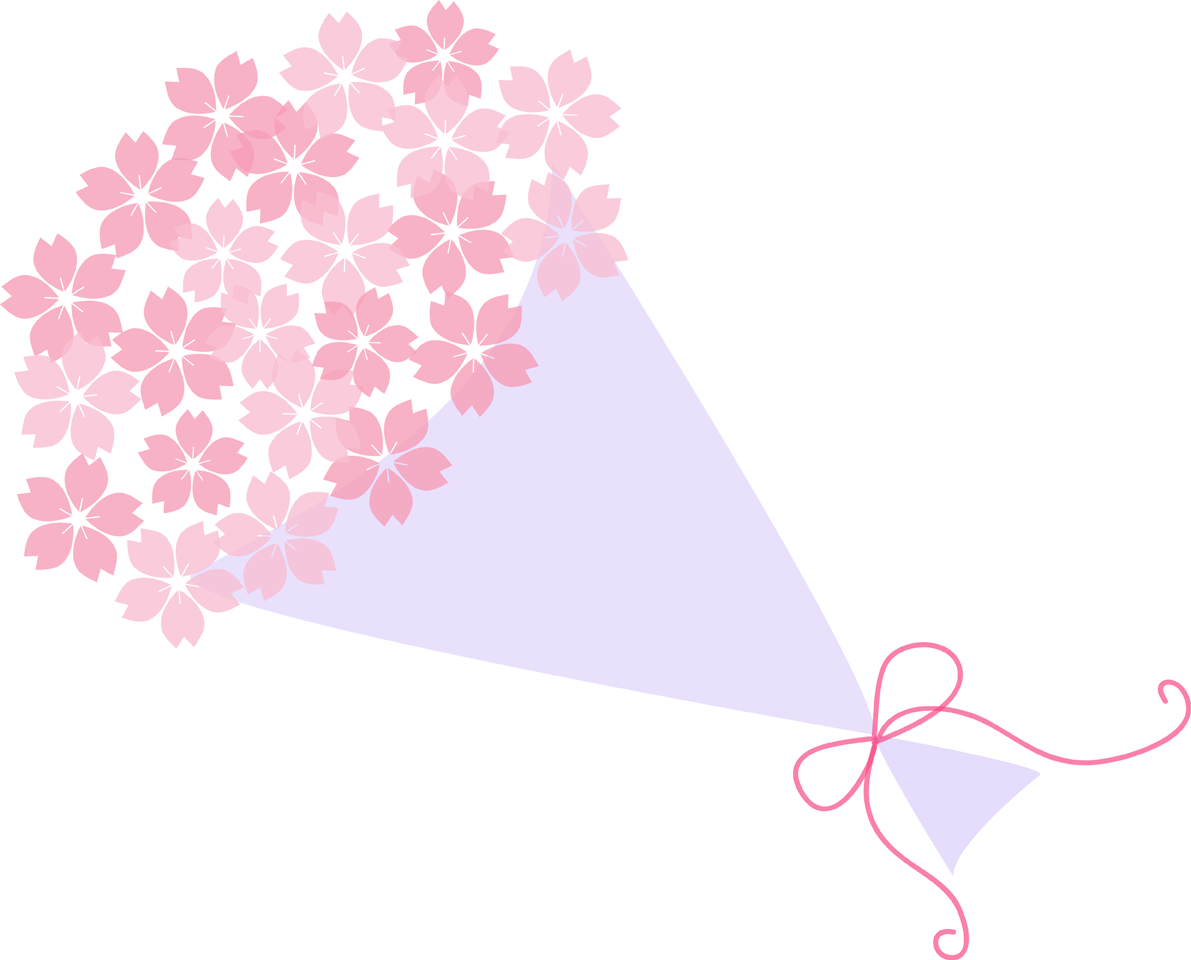桜(花束・ブーケ)無料イラスト40451に写真・文字を入れる