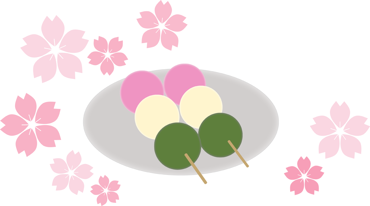 桜とお団子の無料イラスト40455に写真・文字を入れる