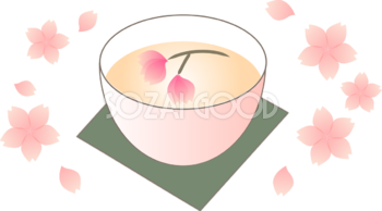 桜の花(お茶)無料イラスト40459