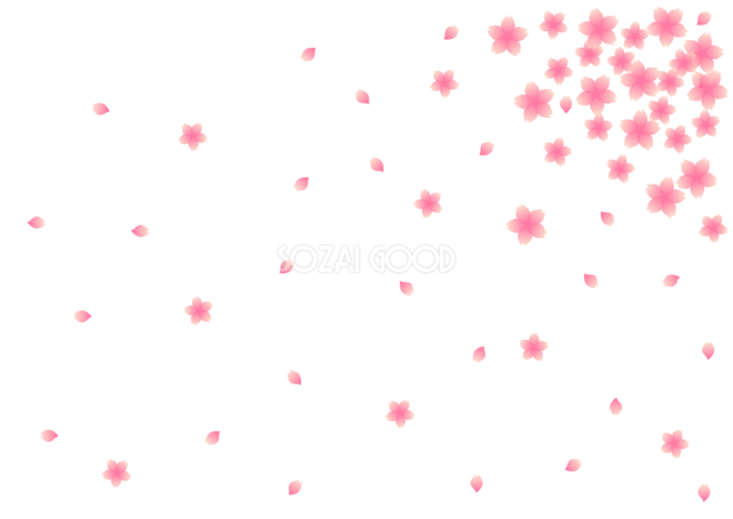 桜 花びら散るイラスト 透過 背景なし無料 フリー 素材good