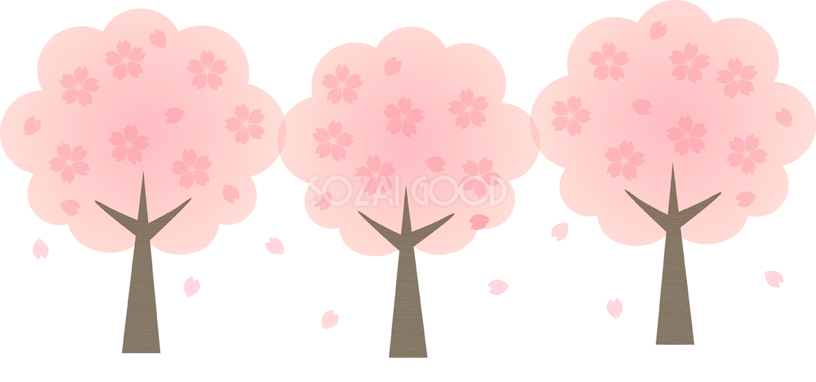 淡い色の桜の木 無料イラスト40515