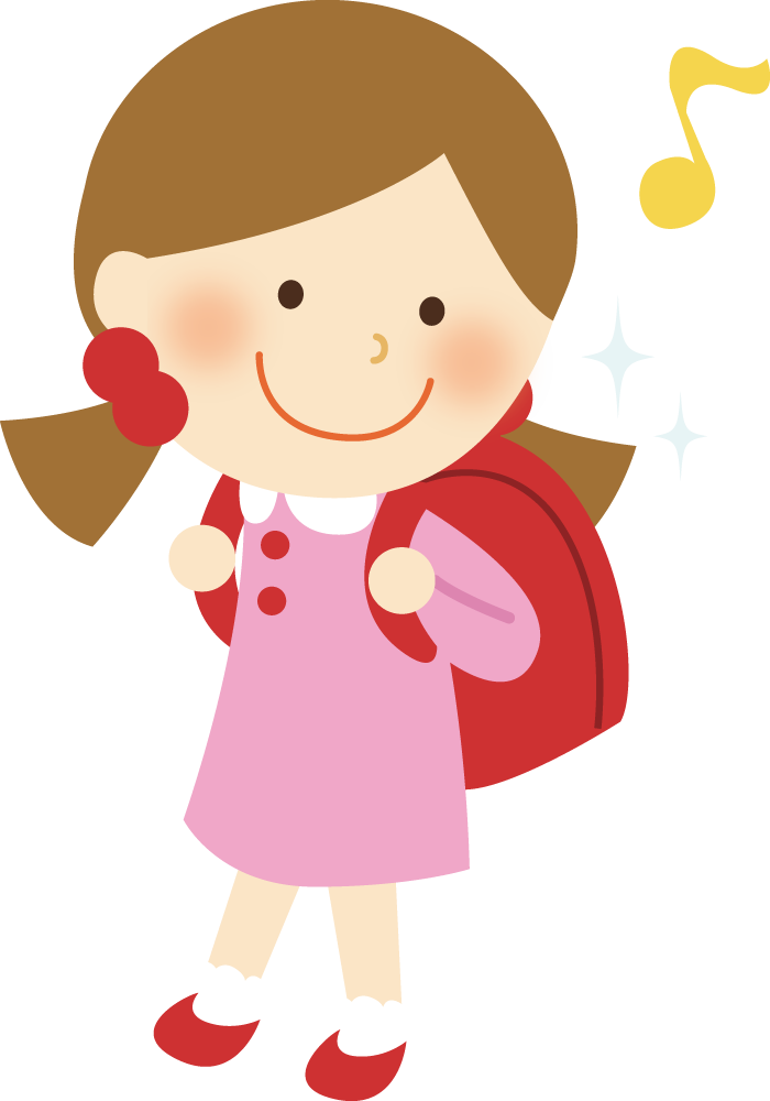 入学式 新しいランドセルと女の子 無料イラスト41116に写真・文字を入れる