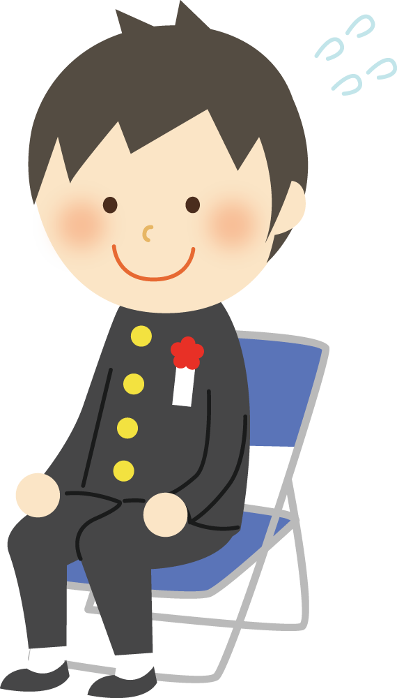 入学式で緊張する男の子 無料イラスト41124に写真・文字を入れる