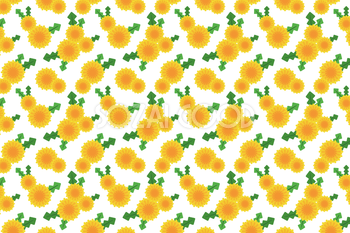 タンポポ花柄の背景無料イラスト-春41152