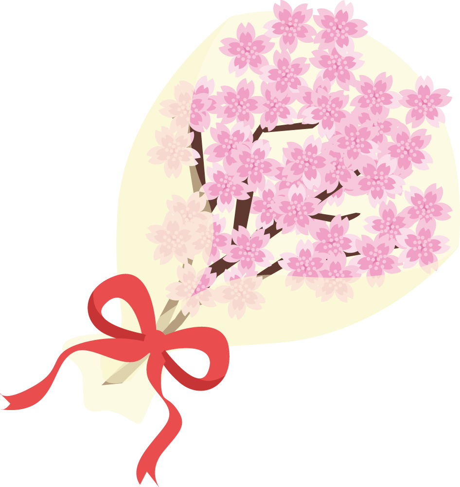 桜花束の無料イラスト-春41250に写真・文字を入れる