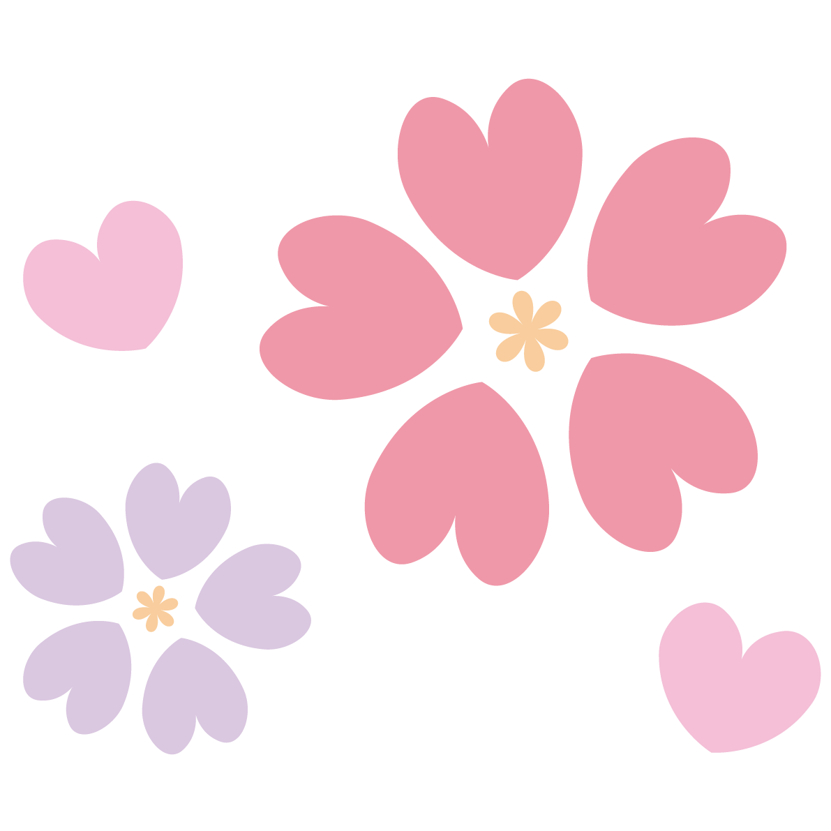ハート桜のかわいい無料イラスト-春41282に写真・文字を入れる