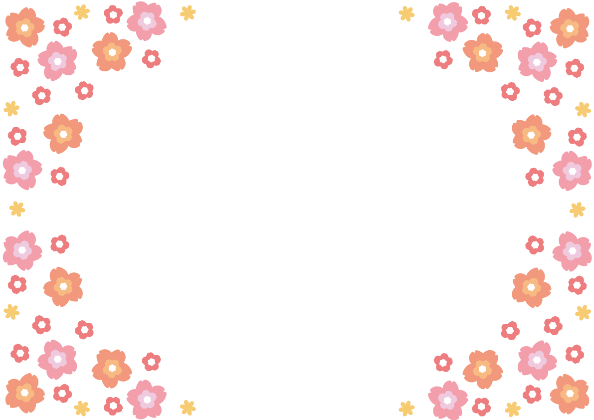 フレームポップな桜のかわいい無料イラスト-春41290に写真・文字を入れる