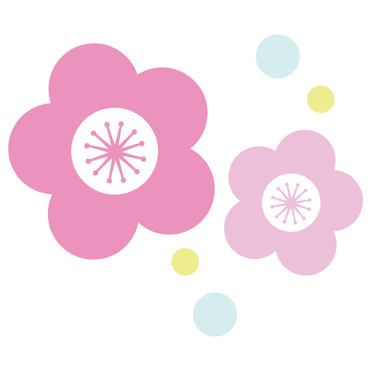 まるまる桜のかわいい無料イラスト-春41326に写真・文字を入れる
