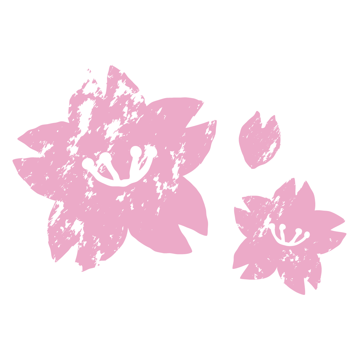 桜ノーマルハンコのかわいい無料イラスト-春41334に写真・文字を入れる