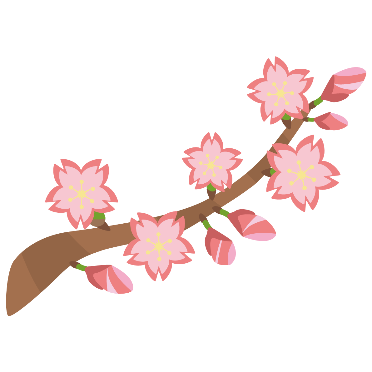 桜の枝ポップのかわいい無料イラスト-春41342に写真・文字を入れる