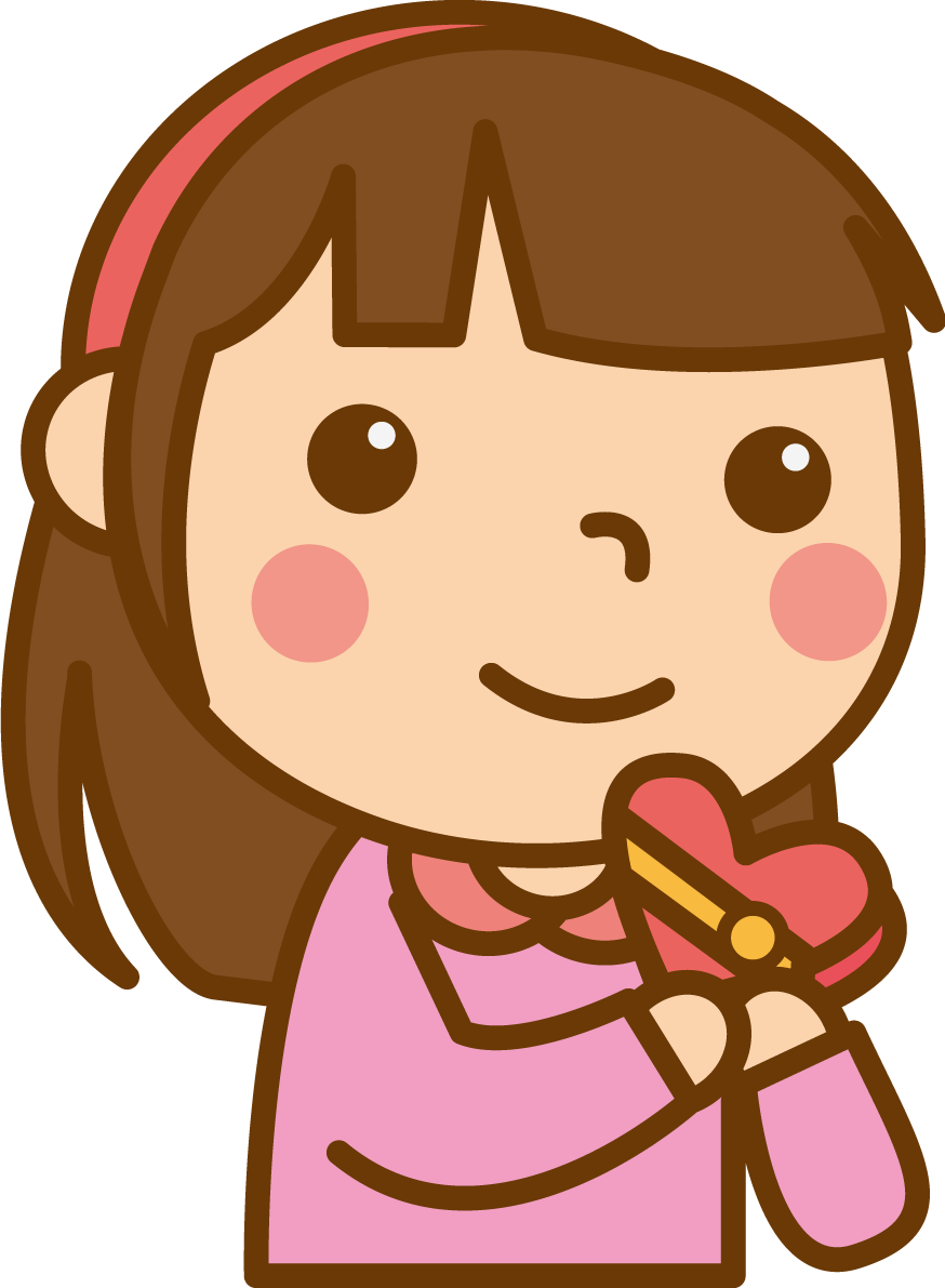 チョコを持つ女の子のかわいい無料イラスト-春41455に写真・文字を入れる