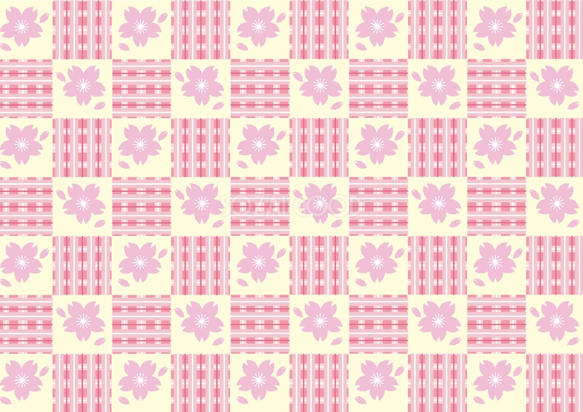 ふんわり桜柄の無料イラスト/春の背景41939