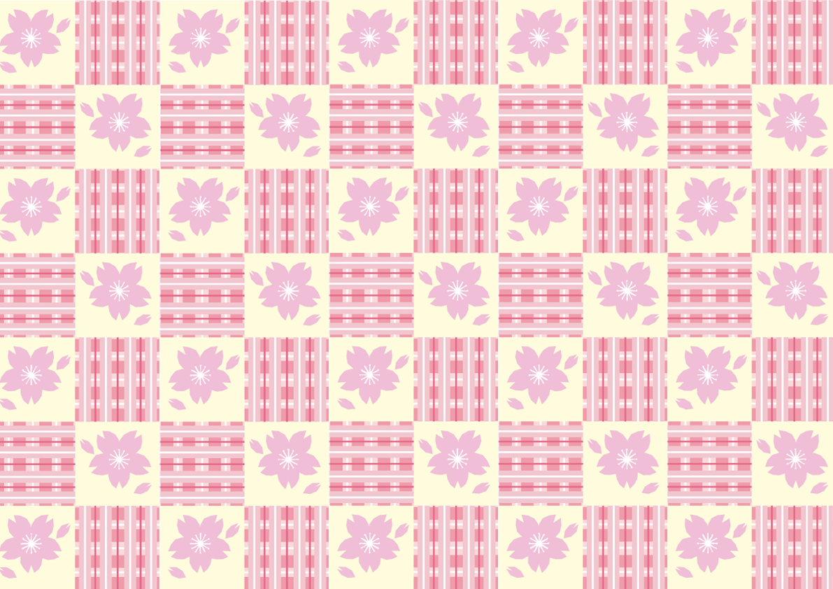 ふんわり桜柄の無料イラスト／春の背景41939に写真・文字を入れる
