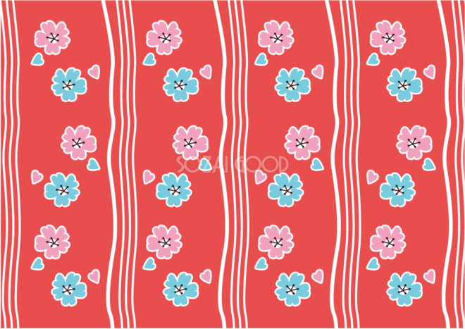 レトロ桜の無料イラスト 春の背景41943 素材good