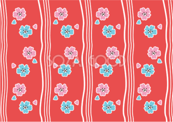 レトロ桜の無料イラスト／春の背景41943