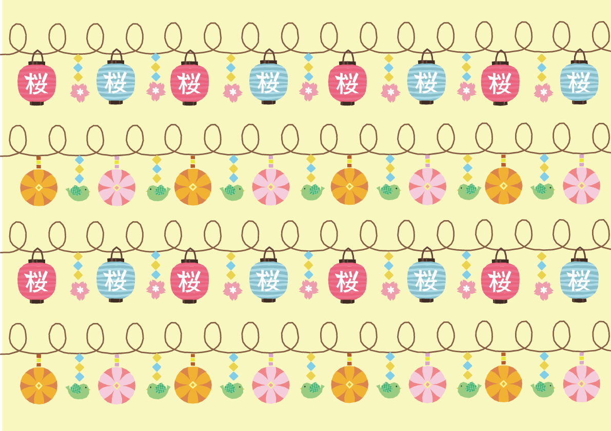 桜祭りの無料イラスト／春の背景41963に写真・文字を入れる