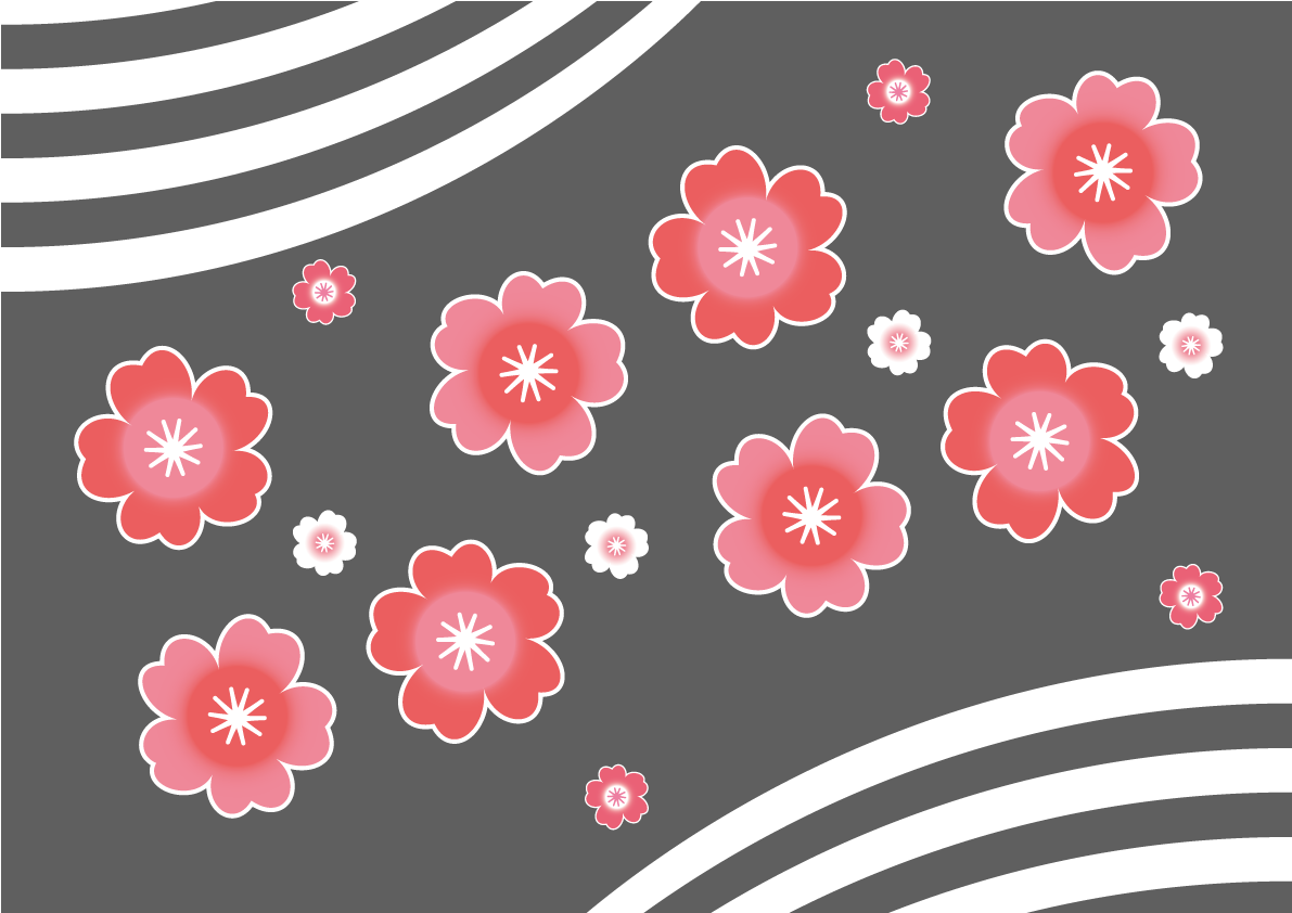 着物柄風桜の無料イラスト／春の背景41971に写真・文字を入れる