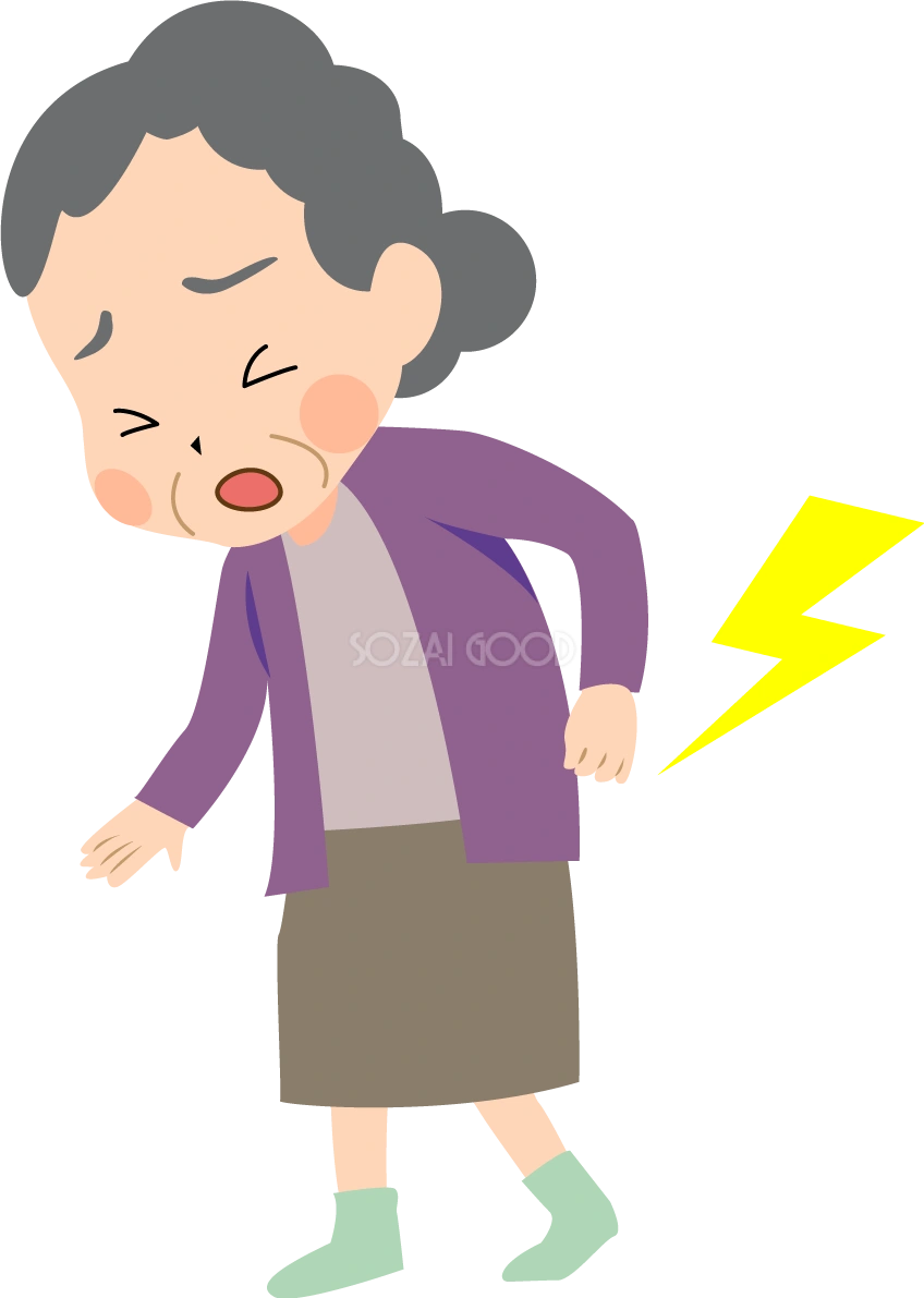 腰の関節痛み「叔母」無料イラスト/医療/健康42719