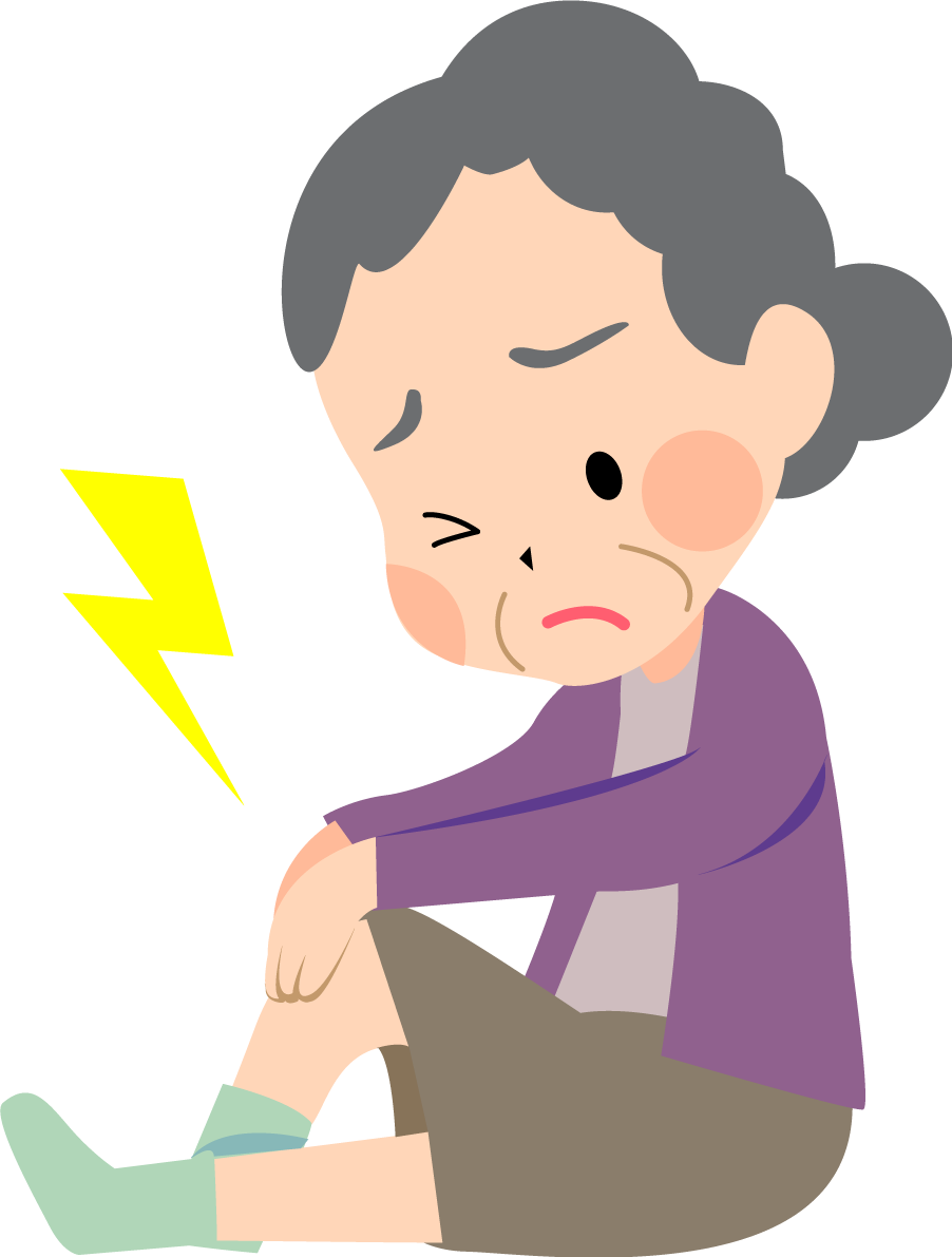 膝の関節痛み「叔母」無料イラスト／医療／健康42759に写真・文字を入れる