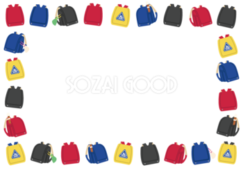 ランドセルのフレーム無料イラスト 学校429 素材good