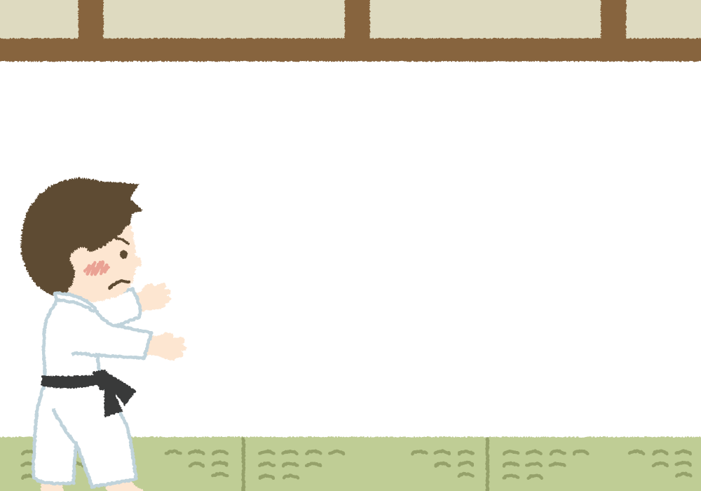 柔道部の背景無料イラスト／学校 部活42909に写真・文字を入れる