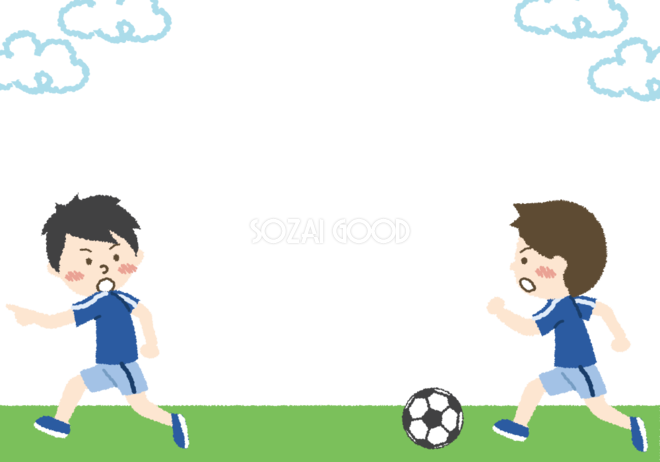 かわいいサッカー部の背景無料イラスト 学校 部活 素材good