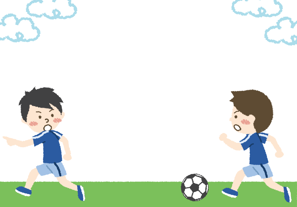 かわいいサッカー部の背景無料イラスト／学校 部活42929に写真・文字を入れる
