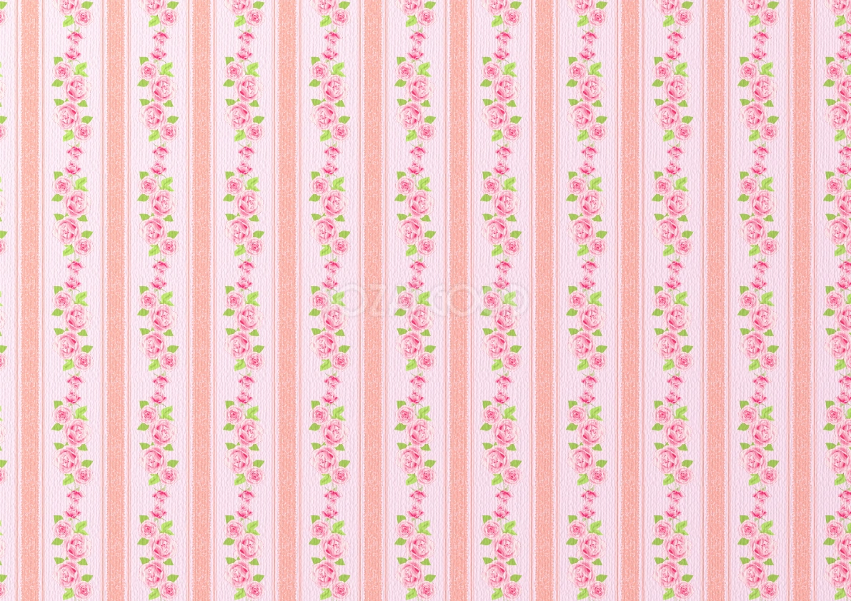 ピンクストライプ柄の薔薇 背景無料イラスト/柄43507