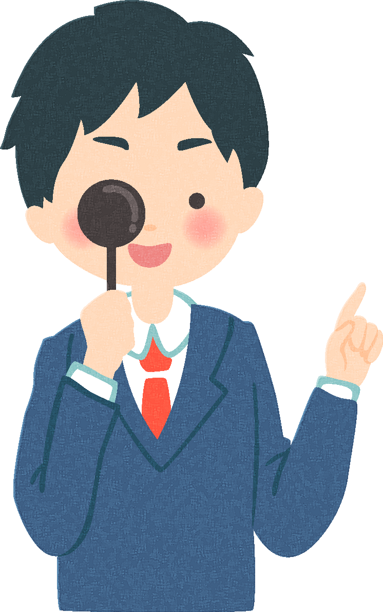視力検査する男性会社員の無料イラスト／医療／健康43664に写真・文字を入れる