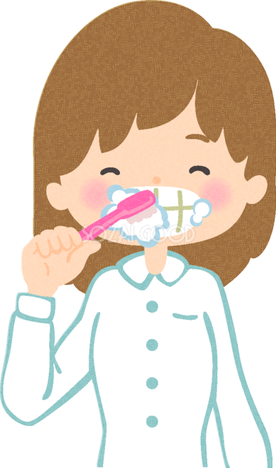 歯磨きする女性の無料イラスト 医療 健康 素材good