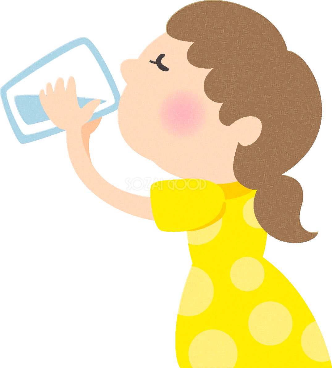 水を飲む女の子の無料イラスト/医療/健康43763