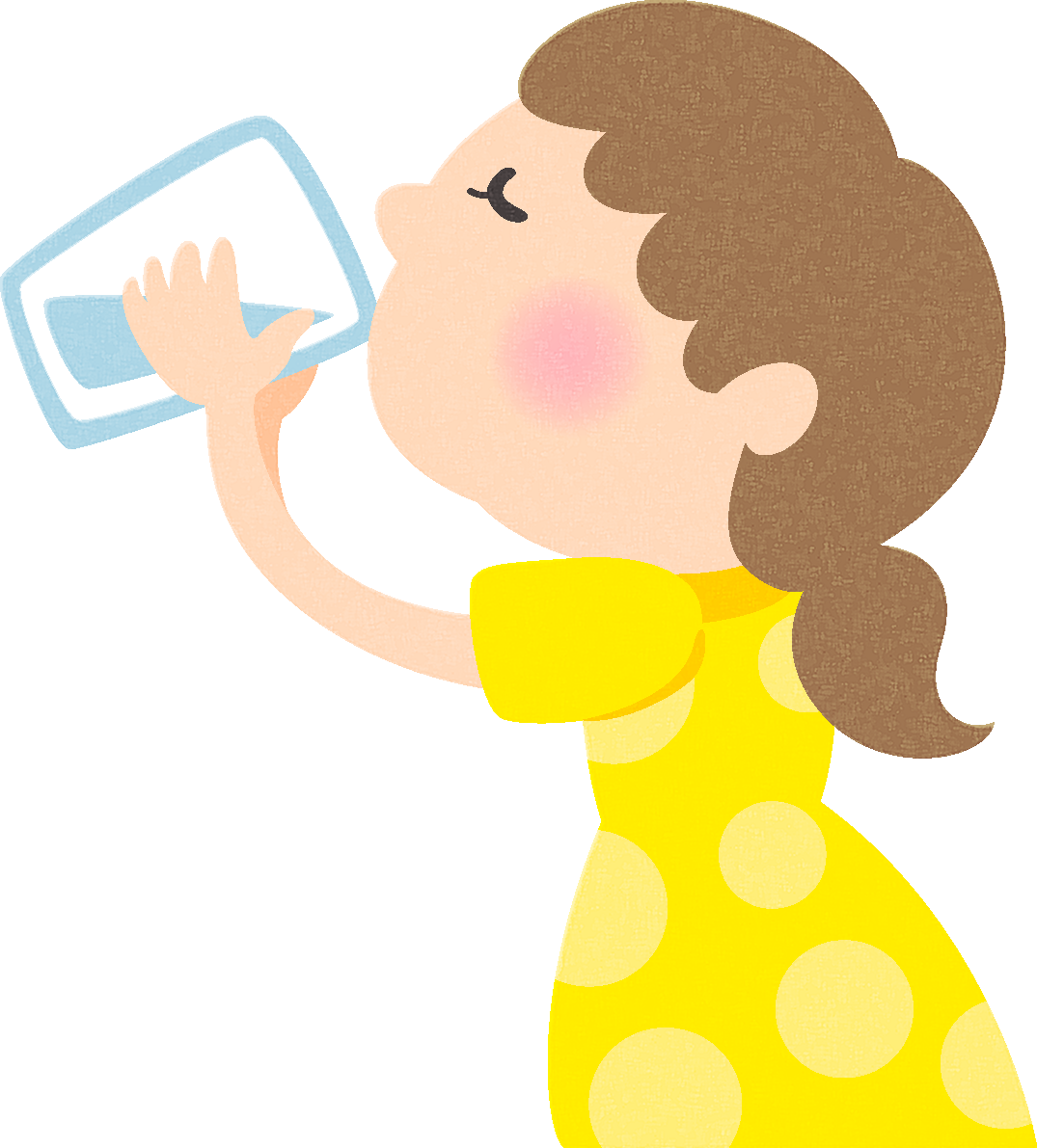 水を飲む女の子の無料イラスト／医療／健康43763に写真・文字を入れる