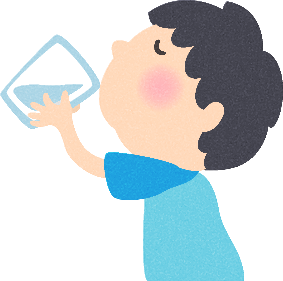 水を飲む男の子の無料イラスト／医療／健康43767に写真・文字を入れる