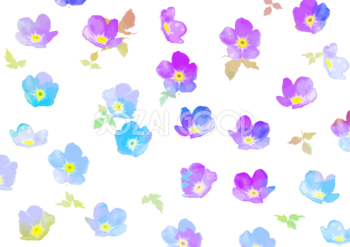 お花柄のかわいい水彩画 背景無料イラスト／花44259