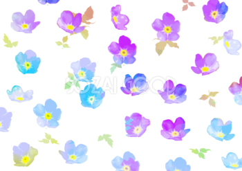 お花柄のかわいい水彩画 背景無料イラスト 花 素材good