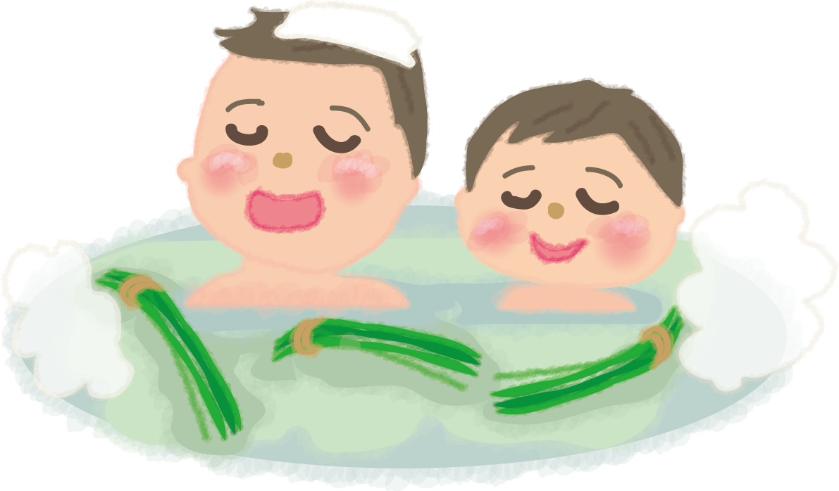 菖蒲湯の無料イラスト／こどもの日44350に写真・文字を入れる